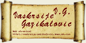 Vaskrsije Gazikalović vizit kartica